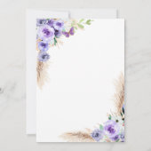 ミニマリストパープルバタフライファースト誕生日 招待状 (裏面)