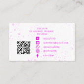 ミニマリストパープルフラワーピンクのスプラッシュフローリスト 名刺 (裏面)