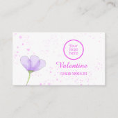 ミニマリストパープルフラワーピンクのスプラッシュフローリスト 名刺 (正面)