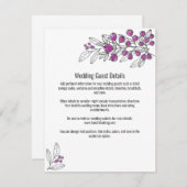 ミニマリストパープルベリーリーフ結婚ズゲスト詳細 エンクロージャーカード (正面/裏面)