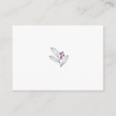 ミニマリストパープルベリーリーフ結婚ズゲスト詳細 エンクロージャーカード (裏面)