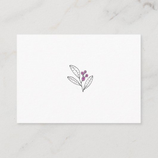 ミニマリストパープルベリーリーフ結婚ズゲスト詳細 エンクロージャーカード (裏面)