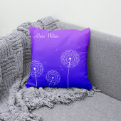 ミニマリストパープルホワイトダンデリオンフラワーズナム クッション