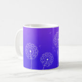 ミニマリストパープルホワイトダンデリオンフラワーズナム コーヒーマグカップ (正面左)