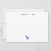 ミニマリストパープルリーフスプレーフラットノートカード ノートカード (正面)