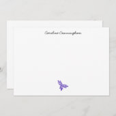 ミニマリストパープルリーフスプレーフラットノートカード ノートカード (正面/裏面)