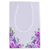 ミニマリストパープル牡丹抱き枕 ミディアムペーパーバッグ (正面)