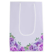 ミニマリストパープル牡丹抱き枕 ミディアムペーパーバッグ (裏面)