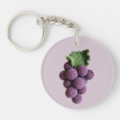 ミニマリストパープル祖母シックなクロチェットグレープネーム キーホルダー (正面)