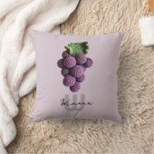 ミニマリストパープル祖母シックなクロチェットグレープネーム クッション (ブランケット)