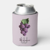 ミニマリストパープル祖母シックなクロチェットグレープネーム 缶クーラー (缶正面)
