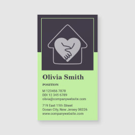 ミニマリストパープル&グリーンホームビ気にジネスカード