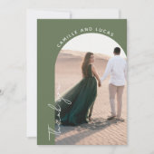 ミニマリストパームツリーの結婚式感謝カード 招待状 (正面)