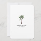 ミニマリストパームツリーズ結婚式招待状 招待状 (裏面)