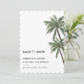 ミニマリストパームツリーズ結婚式招待状 招待状 (スタンド正面)