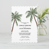 ミニマリストパームツリーズ結婚式招待状 招待状 (スタンド正面)