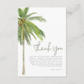 ミニマリストパームツリーボホトロピカルブライダルシャワー サンキューカード (正面)