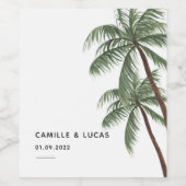 ミニマリストパームツリー ワインボトルラベル ワインラベル (シングルラベル)