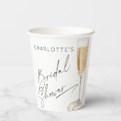 ミニマリストパールとプロセッコのブライズメイドパーティー 紙コップ (裏面)