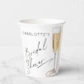 ミニマリストパールとプロセッコ ブライダルシャワー 紙コップ (正面)