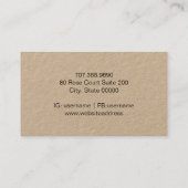 ミニマリストビジネスコンサルタントハンド書クラフト 名刺 (裏面)