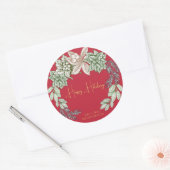 ミニマリストビジネスパーソナライズされたハッピーホリデー ラウンドシール (封筒)