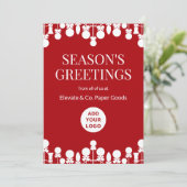 ミニマリストビジネスホリデーカード | ロゴとメッセージ シーズンカード (スタンド正面)