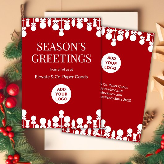 ミニマリストビジネスホリデーカード | ロゴとメッセージ シーズンカード