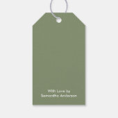 ミニマリストビジネスホリデーセージグリーンクリスマス ギフトタグ (裏面)