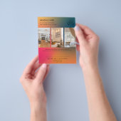 ミニマリストビジネスマーケティングフライヤー | ロゴと写真 チラシ (手)