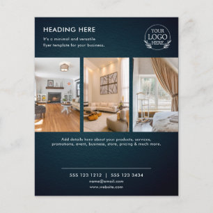 ミニマリストビジネスマーケティングフライヤー   ロゴと写真 チラシ