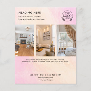 ミニマリストビジネスマーケティングフライヤー   ロゴと写真 チラシ