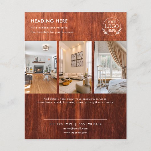 ミニマリストビジネスマーケティングフライヤー | ロゴと写真 チラシ (正面)