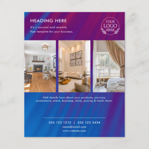 ミニマリストビジネスマーケティングフライヤー   ロゴと写真 チラシ