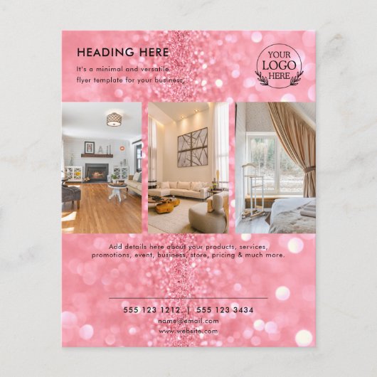 ミニマリストビジネスマーケティングフライヤー | ロゴと写真 チラシ (正面)