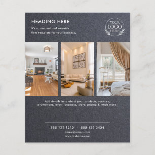 ミニマリストビジネスマーケティングフライヤー   ロゴと写真 チラシ