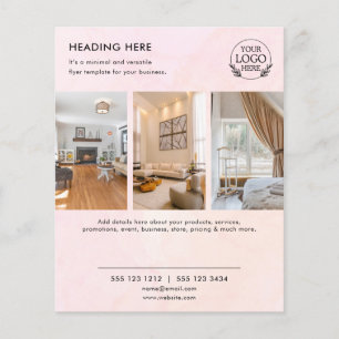 ミニマリストビジネスマーケティングフライヤー   ロゴと写真 チラシ