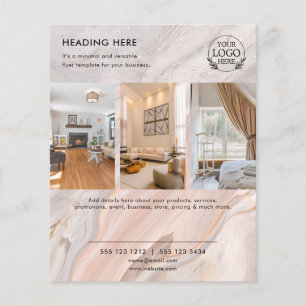 ミニマリストビジネスマーケティングフライヤー   ロゴと写真 チラシ