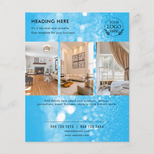 ミニマリストビジネスマーケティングフライヤー | ロゴと写真 チラシ (正面)