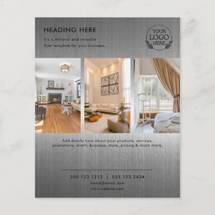 ミニマリストビジネスマーケティングフライヤー   ロゴと写真 チラシ