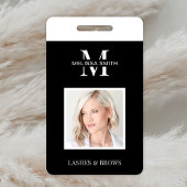 ミニマリストビジネスモノグラムフォト美しいサロンID バッジ