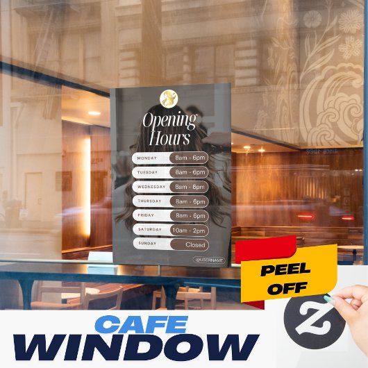 ミニマリストビジネス開店時間ウォールデカールサイト ウィンドウサイン