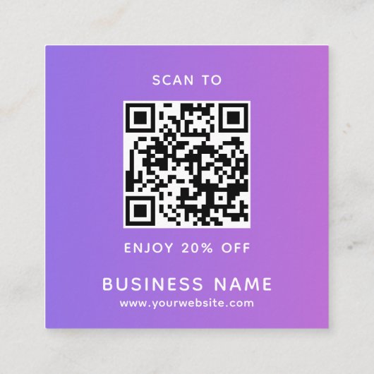 ミニマリストビジネスQRコードありがとうありがとう 割引カード (裏面)