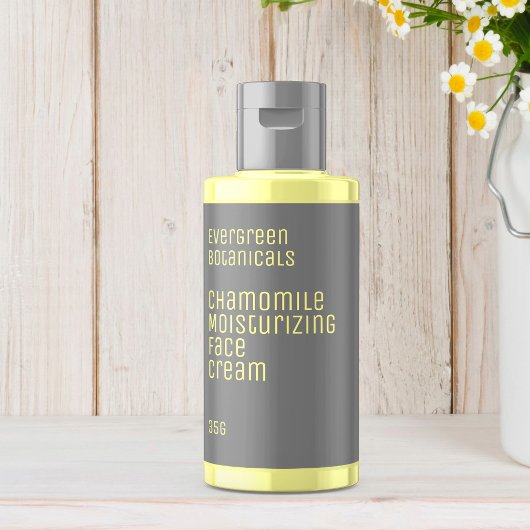 ミニマリストビューティーレーベル - グレーとイエロー ラベル