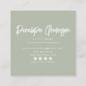 ミニマリストピスタチオグリーンニュートラルボモダンホ スクエア名刺 (裏面)