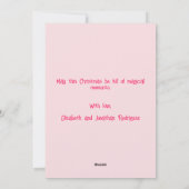 ミニマリストピンクかわいい家族の写真クリスマス シーズンカード (裏面)