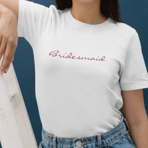 ミニマリストピンクと白の花嫁メイドシンプル トライブレンドＴシャツ