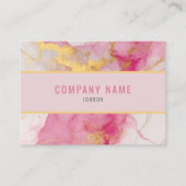 ミニマリストピンクと金ゴールド大理石 名刺 (正面)
