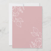 ミニマリストピンクのユーカリ赤ちゃんシャワー 招待状 (裏面)