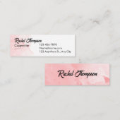 ミニマリストピンクの通話名刺 コーリングカード (正面/裏面)
